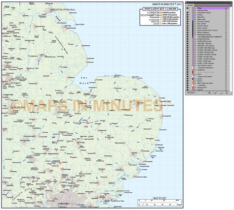 Digital Vector East England Basic Map In Illustrator Cs And Editable