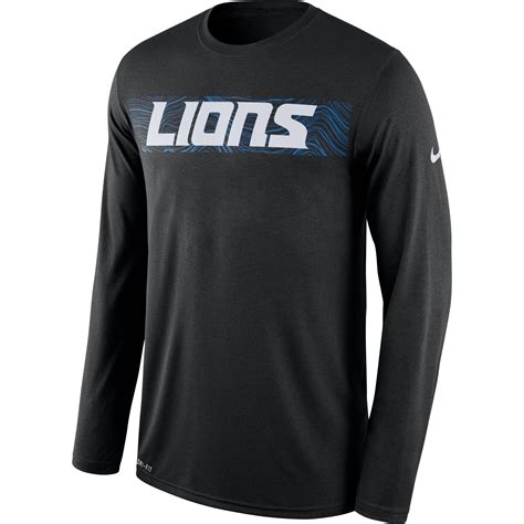 Mens Nike Black Detroit Lions Sideline Seismic Legend Long Sleeve T Shirt