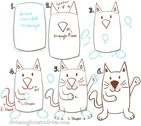 Our collection of shape worksheets are perfect for preschool and kindergarten age children to learn the basic shapes. Big Guide to Drawing Cartoon Cats with Basic Shapes for ...