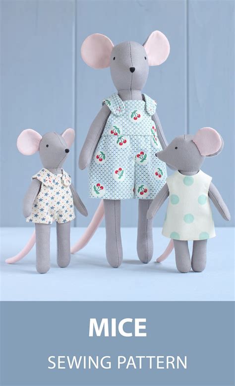 2 Pdf Mouse Two Mini Mice Sewing Pattern And Tutorial Diy Etsy In 2021