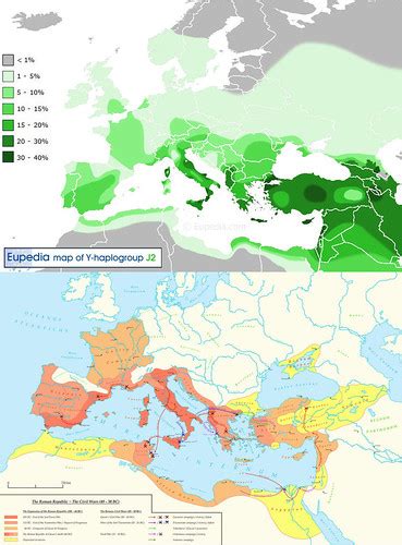 Haplogroup j2 is found mainly in the northern fertile crescent, the mediterranean (including southern europe and north africa), the iranian plateau and central asia. Haplogroup J2-M172 and the Roman Republic | Roman Empire ...
