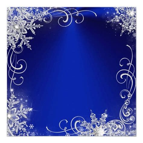 Create Your Own Invitation Zazzle Snowflake Invitations Royal Blue
