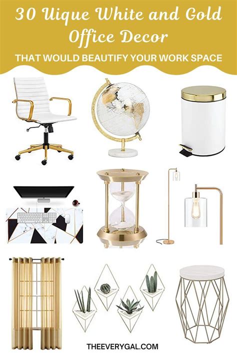 White And Gold Office Decor Furnitures Accessories And Marble Gold