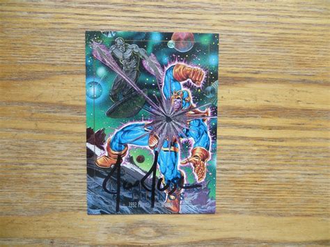 1992 Marvel Masterpieces Thanos Vs Silver Surfer Spectra Card Signed