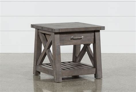 Rustic Grey End Tables We Love The Large Size And The Open Bottom
