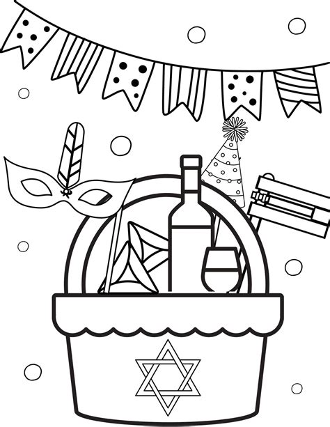 Purim Coloring Pages Purim Printables Jewish Coloring Pages Etsy