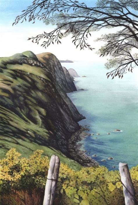 Painting Of Pembrokeshire Watercolour Original Pwll Deri Etsy Uk