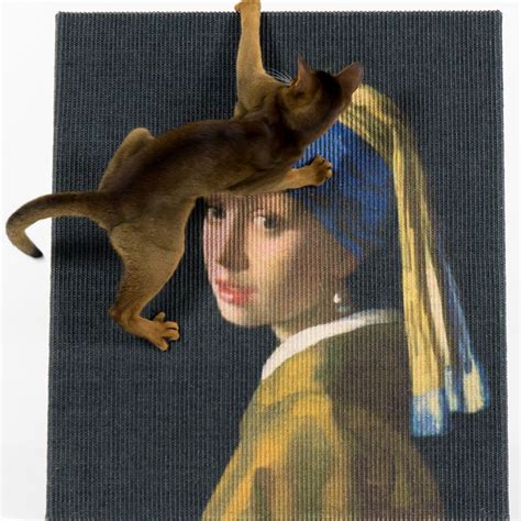 Copycat Girl With A Pearl Earring Art Cat Scratcher By Lord Lou Drawing Videos Art Videos Art