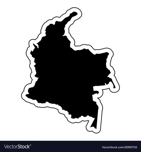 Black Silhouette Of The Country Colombia Vector Image