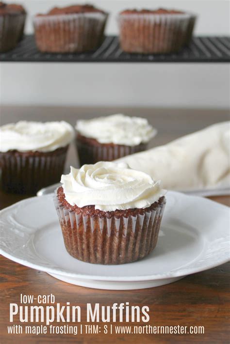 Low Carb Pumpkin Muffins With Maple Frosting Thm S Northern Nester