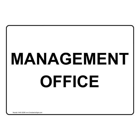 Management Office Sign Nhe 32290