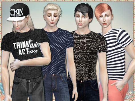 Act Once T Shirts For Men By Simlark Sims 4 Male Clothes