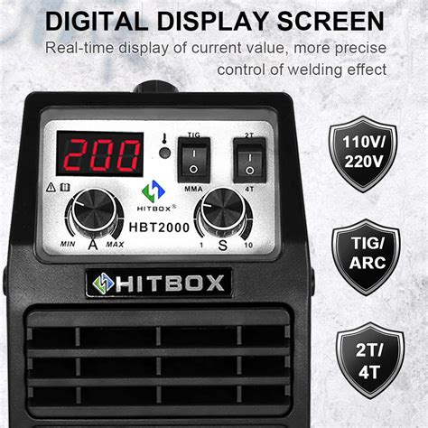 HITBOX HF 2 In 1 TIG ARC Welder 200Amp 110V 220V Dual Voltage TIG ARC