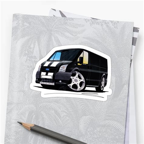 Ford Transit Sportvan Black Sticker By Yeomanscarart Redbubble
