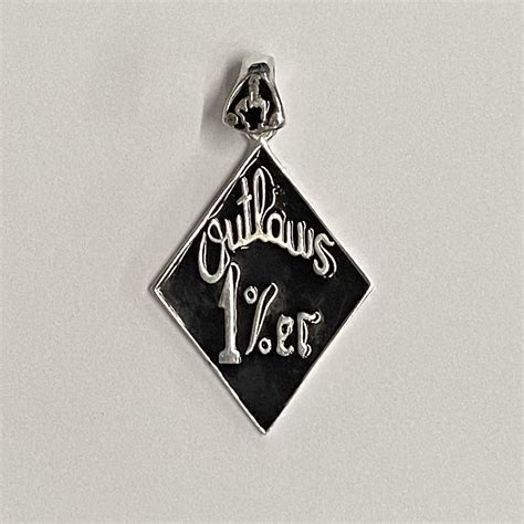 Sterling Outlaws 1%er Script Pendant - Outlaw Biker Jewelry