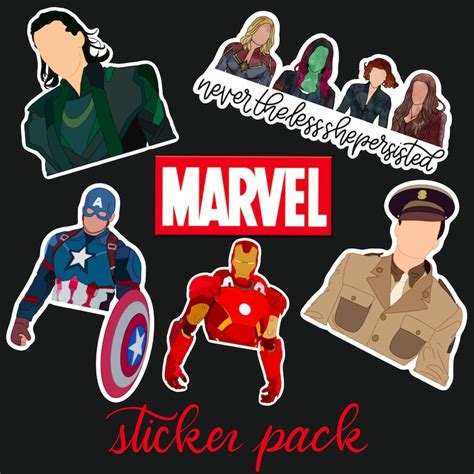 Marvel Sticker Pack Etsy
