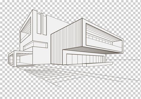 Casa Blanca Dibujo Edificio Arquitectura Boceto Bocetos ángulo