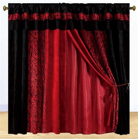 See more ideas about black curtains, red and black curtains, curtains. NEW Luxury Safarina Drapes Red&Black Zebra Animal Valance ...