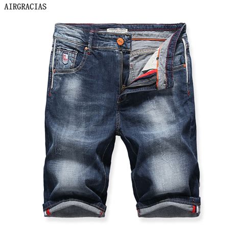 Airgracias Shorts Men Blue Short Jeans Straight Retro Shorts Jean Bermuda Male Denim Brand