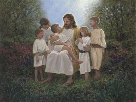 Dt Digital Prints Al 3761 1 Multi Jesus With The Children 36 X 44 Panel