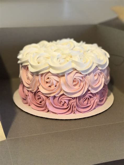 Blush Pink To White Ombré Rosette Smash Cake Cake Nikki Bakes Homemade Birthday Cakes White