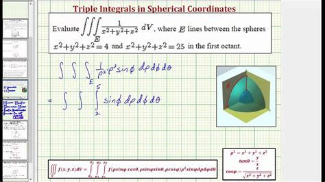 Evaluar Una Integral Triple Utilizando Coordenadas Esféricas Integral