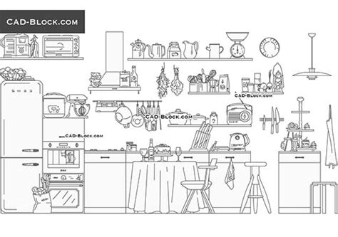 These are the best appliances for your work and cad projects. Kitchen CAD Blocks free download