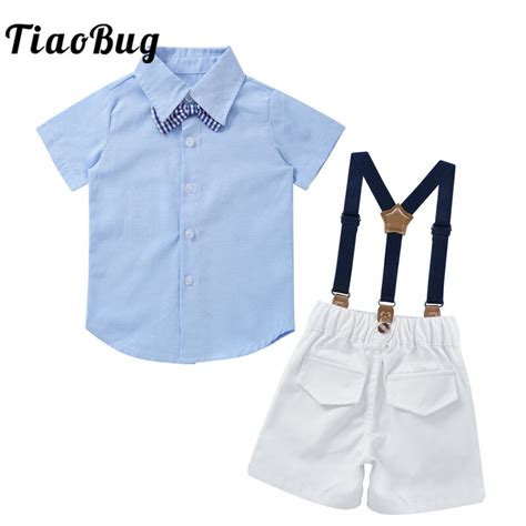 2pcs Kids Boys Formal Suits Summer Casual Outfit Baby Boy Gentleman