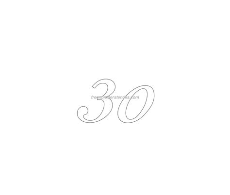 Free Initial 30 Number Stencil