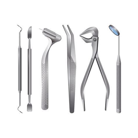 Realistic Dentist Tools And Tooth Healthcare Equipment Set 223713