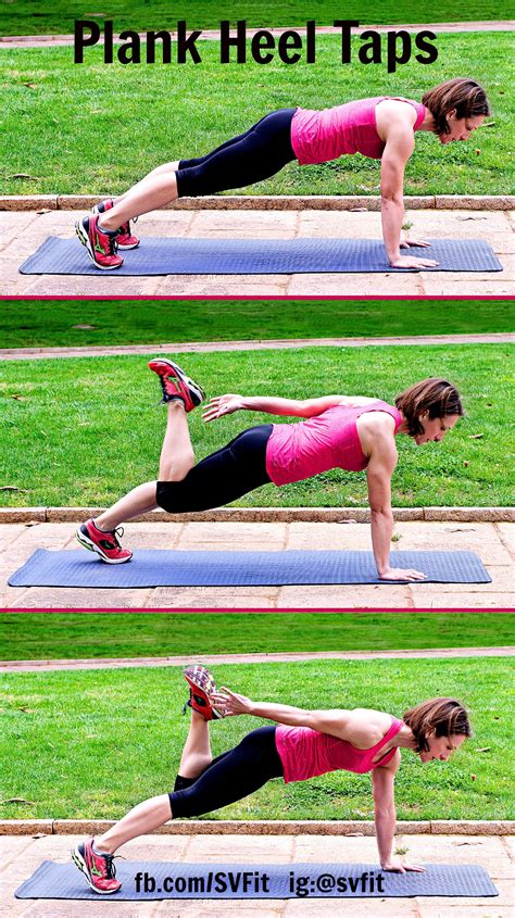 Plank Heel Taps Awesome Core Exercise Start In A High Plank Position
