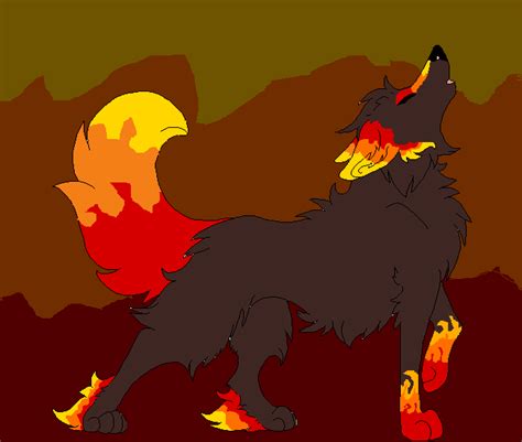 Pixilart Fire Wolf By Elcthefirst