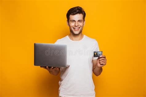 32607 Happy Man Holding Laptop Stock Photos Free And Royalty Free