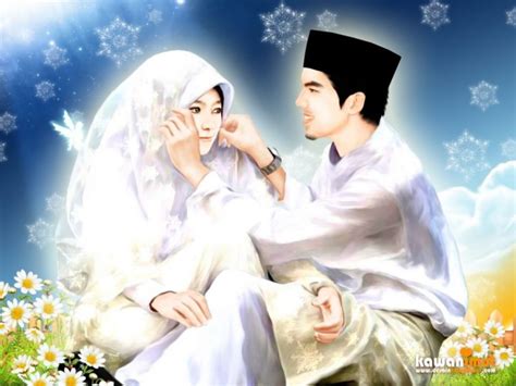 Kadang ada kejenuhan dan penurunan gairah baik dari pihak istri ataupun suami. Gambar Kartun Islami - Suami Istri Muslimah Kartun ...
