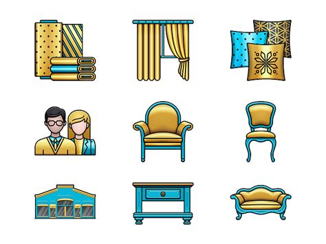 Interior Design Icons By Tanya Buhinskaya On Dribbble