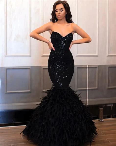Stylish Sweetheart Black Mermaid Prom Dress 2019 Open Back Sequin