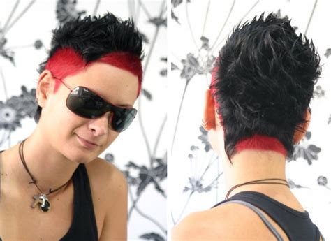 You can keep it extra short or just long in the middle. Very short haircut with extreme hair colors