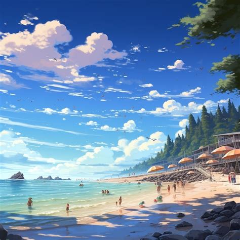 Premium Ai Image Japanese Beach Summer