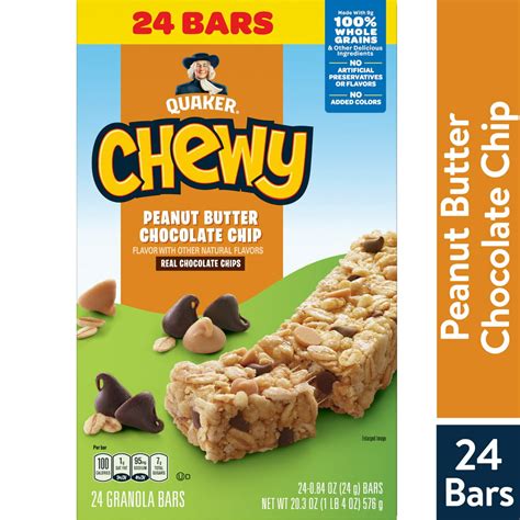 Quaker Chewy Granola Bars Peanut Butter Chocolate Chip 24 Pack