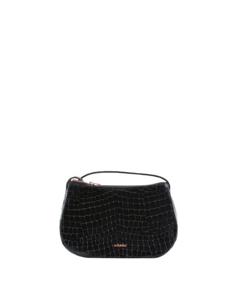 Boat Crossbody Bag Croco Black Molehill