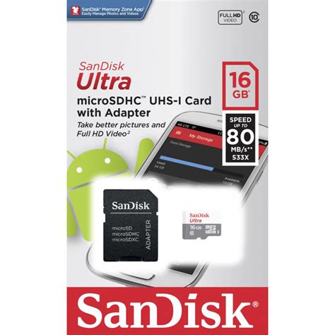 Sandisk Ultra Memoria Microsdhc 16gb 80mbs