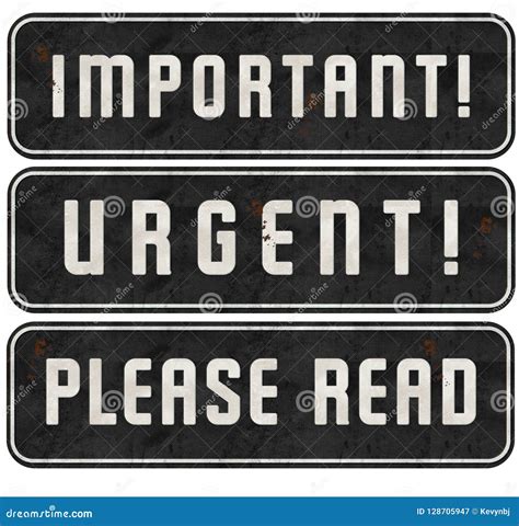 Important Stamp Urgent Please Read Signs Set Grunge Stock Illustration