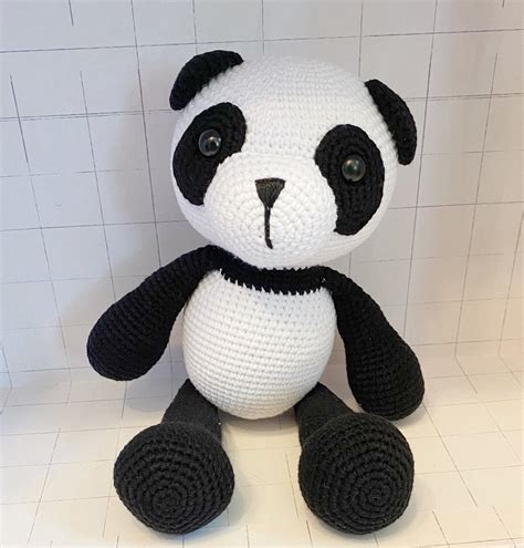 Hand Knitted Panda Amigurumi Toys Handmade Toys Stuffed Etsy