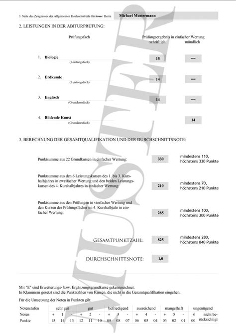 Vorlage hier als pdf herunterladen. Hochschulreife Deutsches Abitur kaufen Reproduktion nach ...