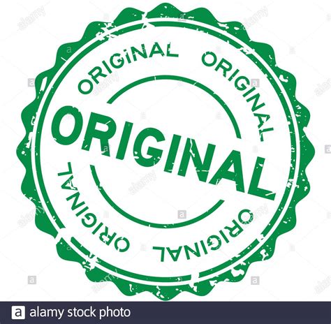 Grunge Green Original Word Round Rubber Seal Business Stamp On White