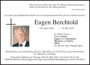 Traueranzeigen Von Eugen Berchtold Trauer Merkur De