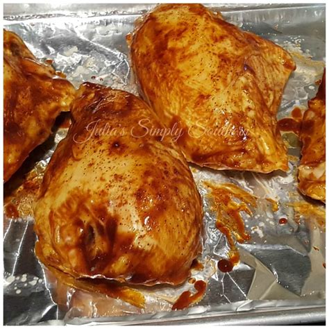 The recommended usda temperature for cooking chicken is 165. Southern Baked Barbecue Chicken (Bone In Split Breast ...
