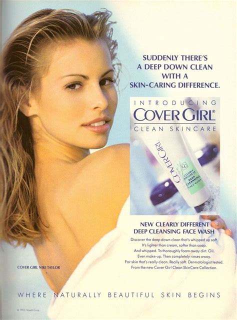 1993 Cover Girl Cosmetics Niki Taylor Print Ad Vintage Advertisement