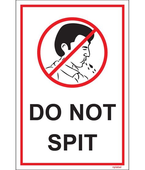 Nplabel Do Not Spit Sign Label Do Not Spit Sign Sticker Vinyl 200x300mm