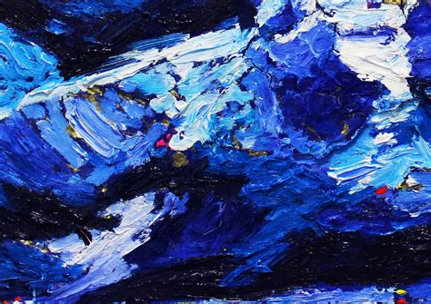 Acryl Gemälde Abstrakt Tief Blau Original Vom Künstler Handgemalt